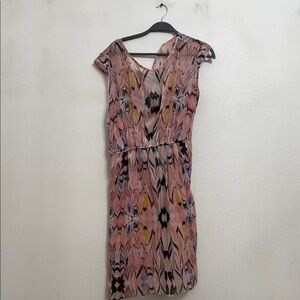 J. Crew Factory Multicolor Patterned Midi Dress